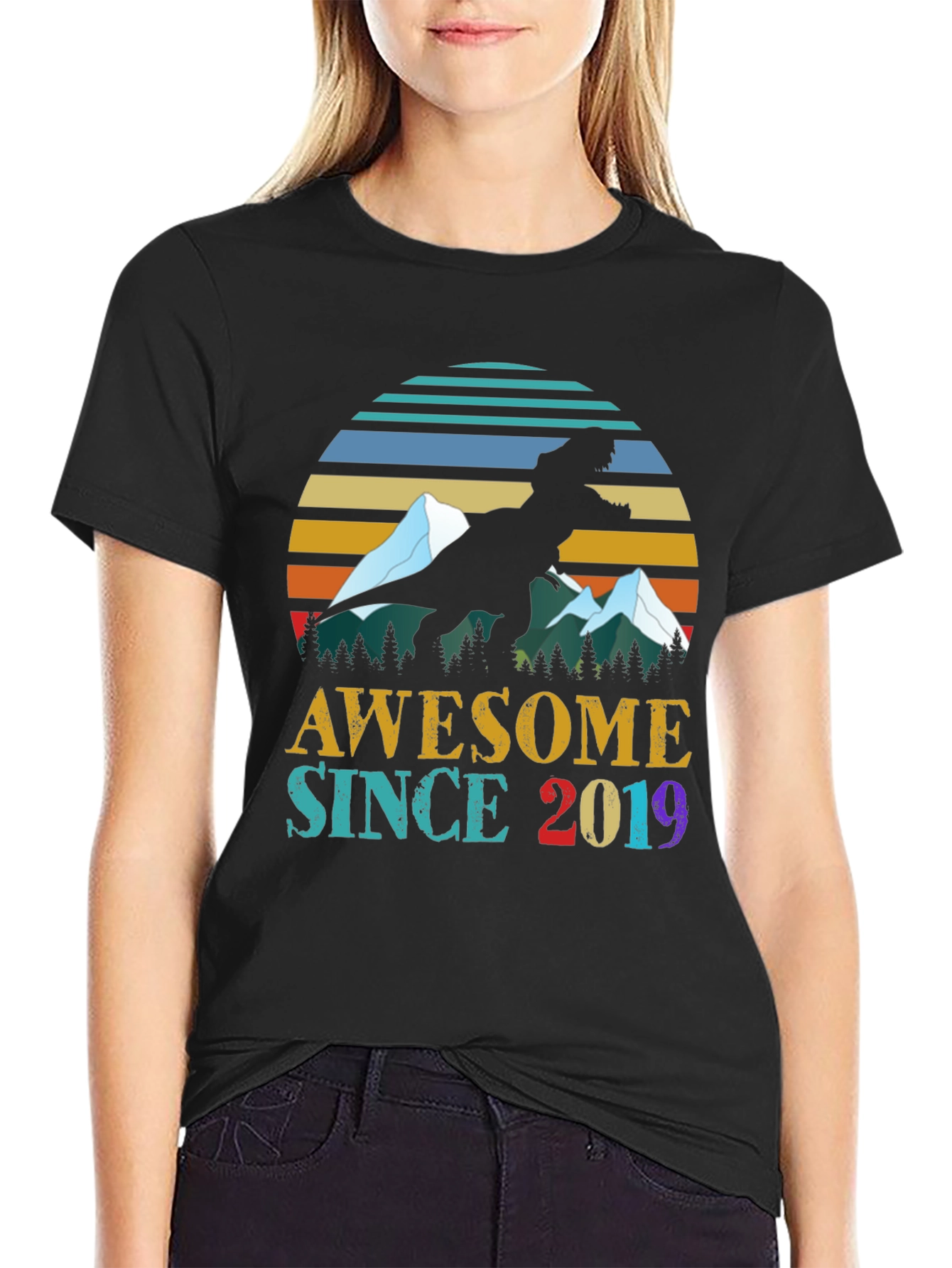 Awesome Since 2019 Dinosaur Graphic Tee