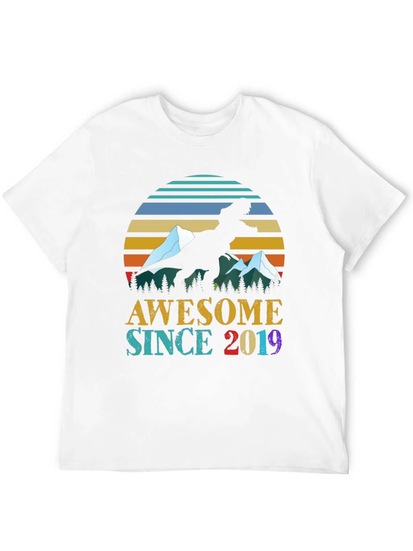 Awesome Since 2019 Dinosaur Graphic Tee
