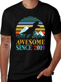Awesome Since 2019 Dinosaur Graphic Tee