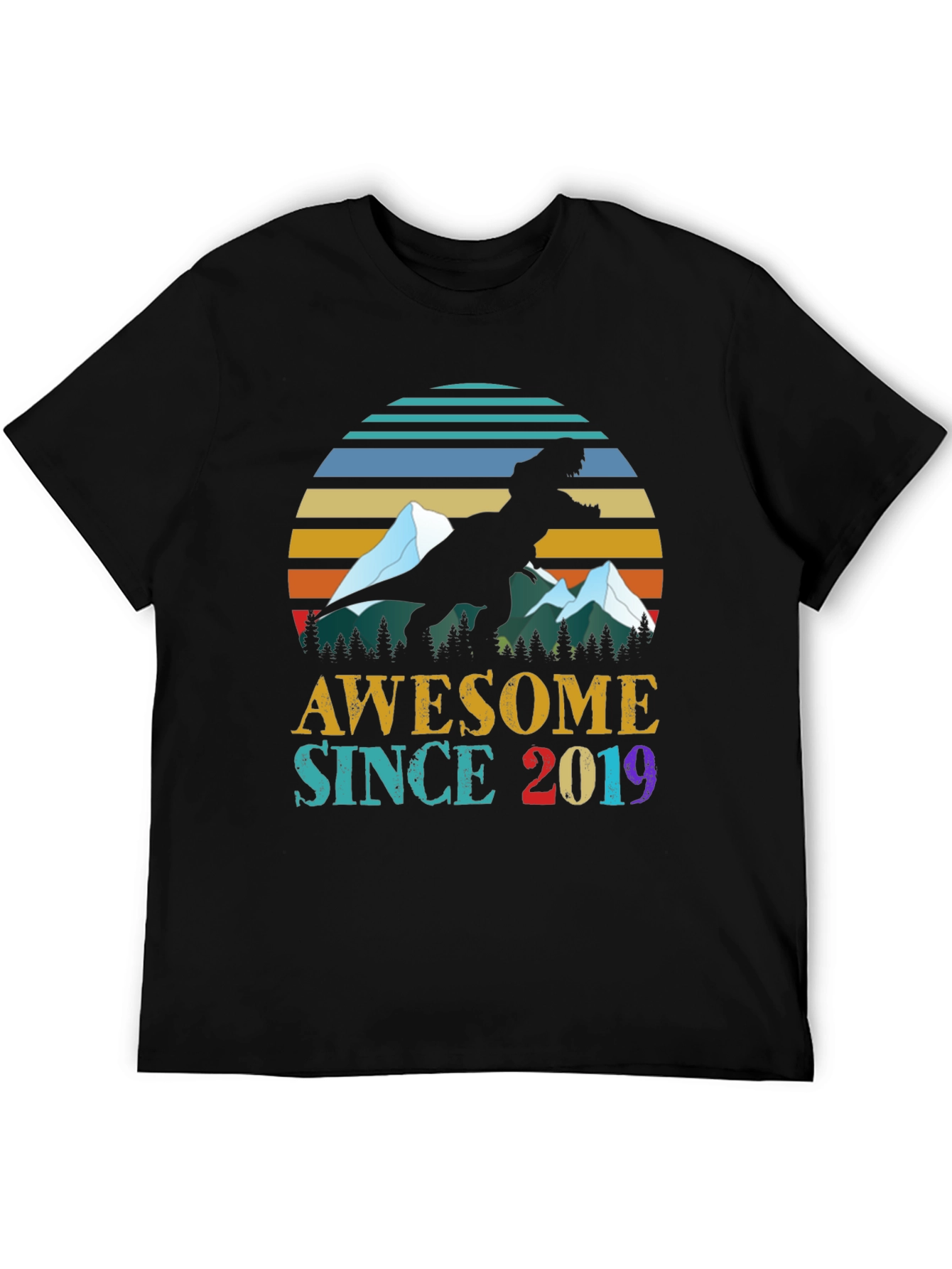 Awesome Since 2019 Dinosaur Graphic Tee
