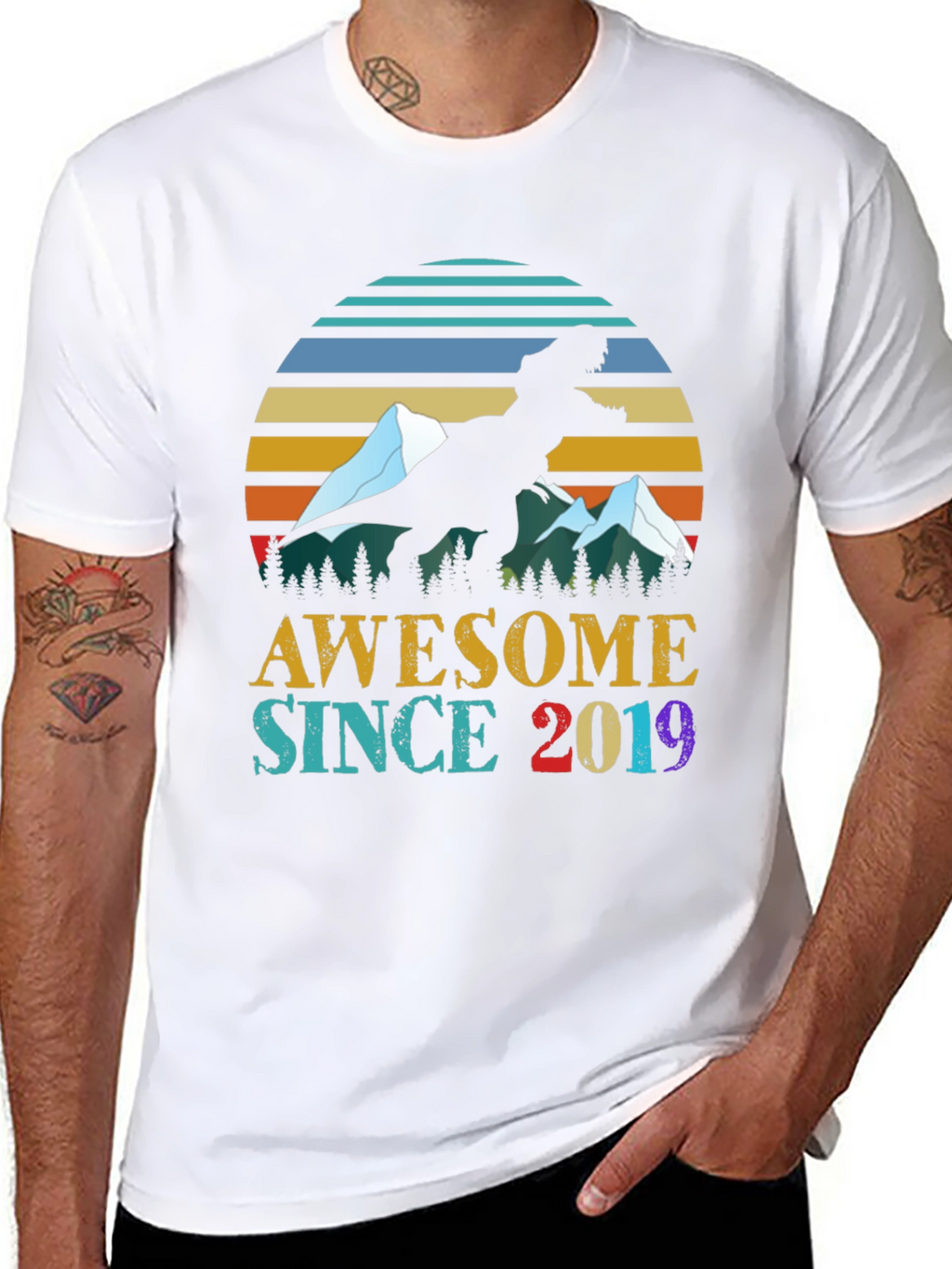 Awesome Since 2019 Dinosaur Graphic Tee