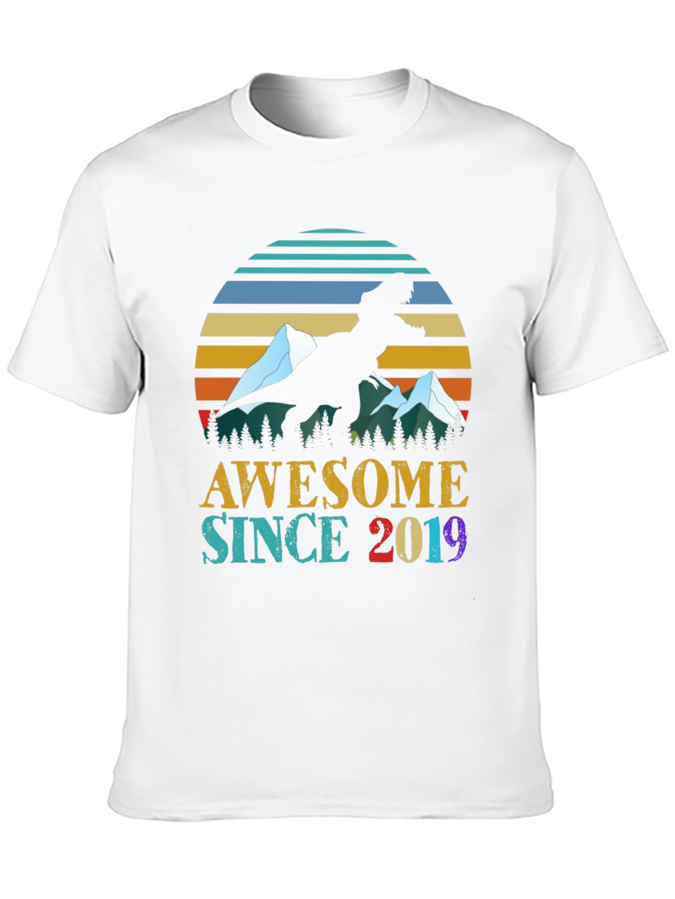 Awesome Since 2019 Dinosaur Graphic Tee