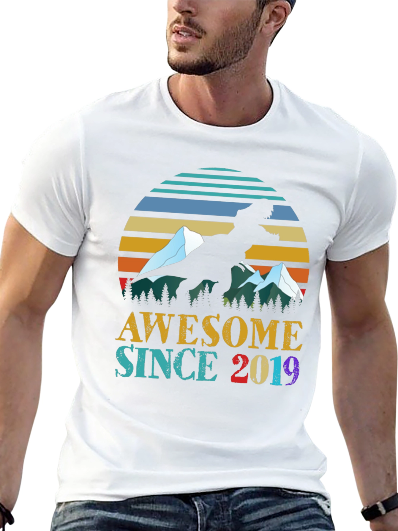 Awesome Since 2019 Dinosaur Graphic Tee