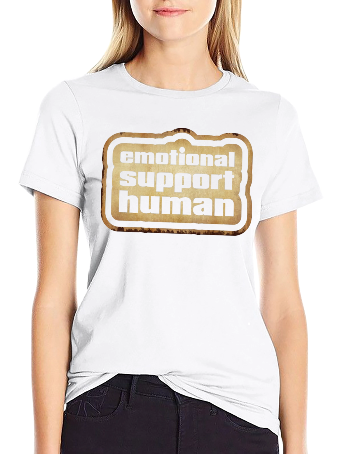 Emotional Support Human Graphic Tee - Black