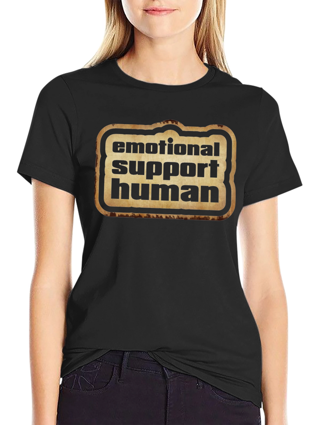 Emotional Support Human Graphic Tee - Black
