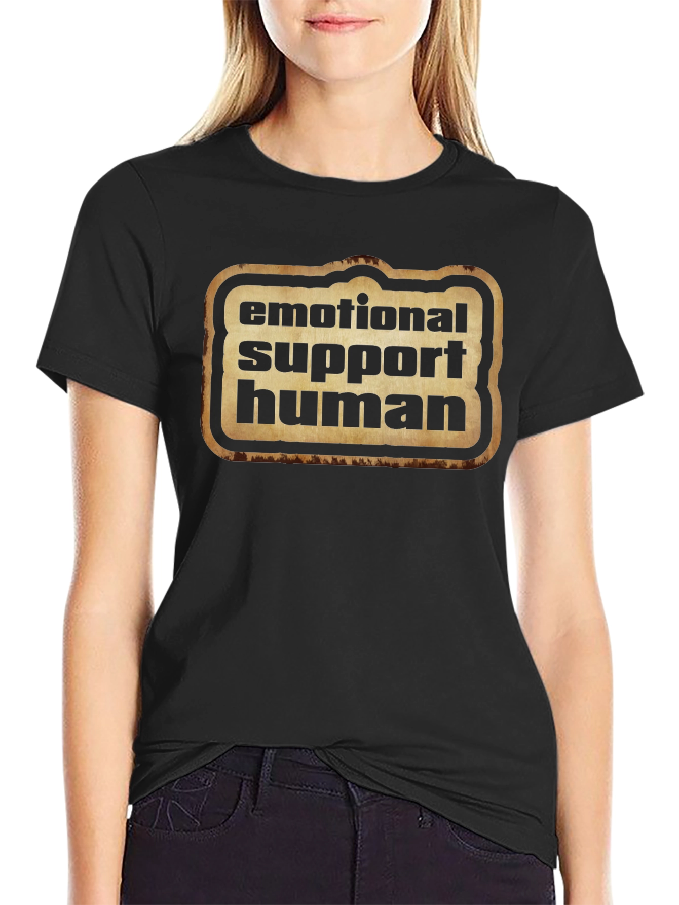 Emotional Support Human Graphic Tee - Black