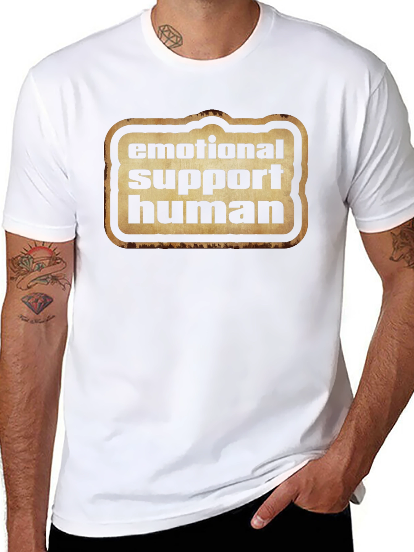 Emotional Support Human Graphic Tee - Black
