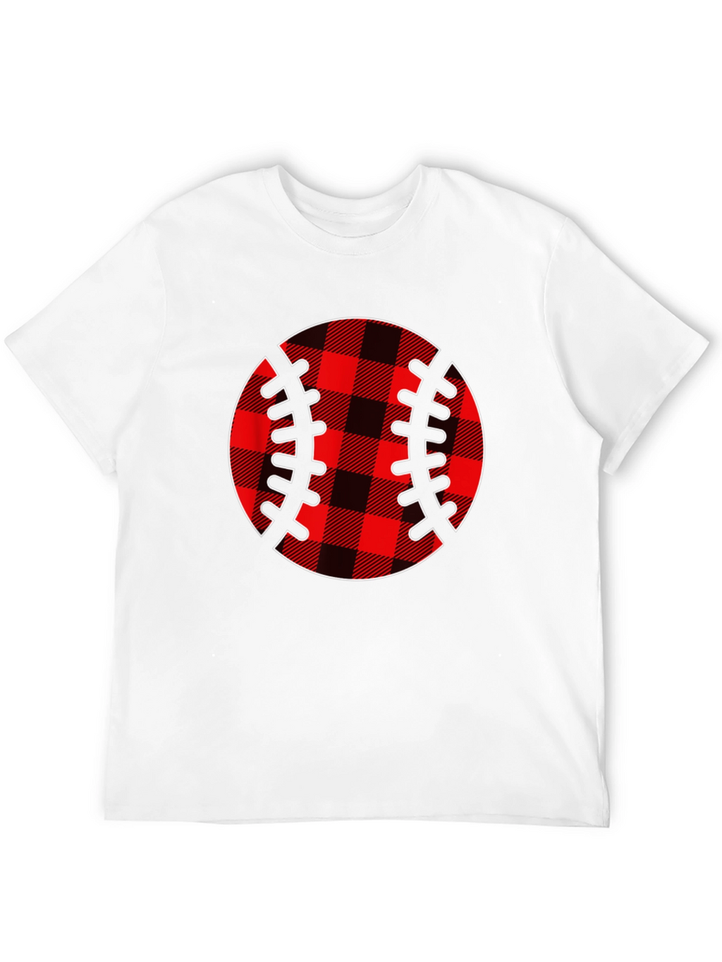Plaid Baseball Graphic T-Shirt