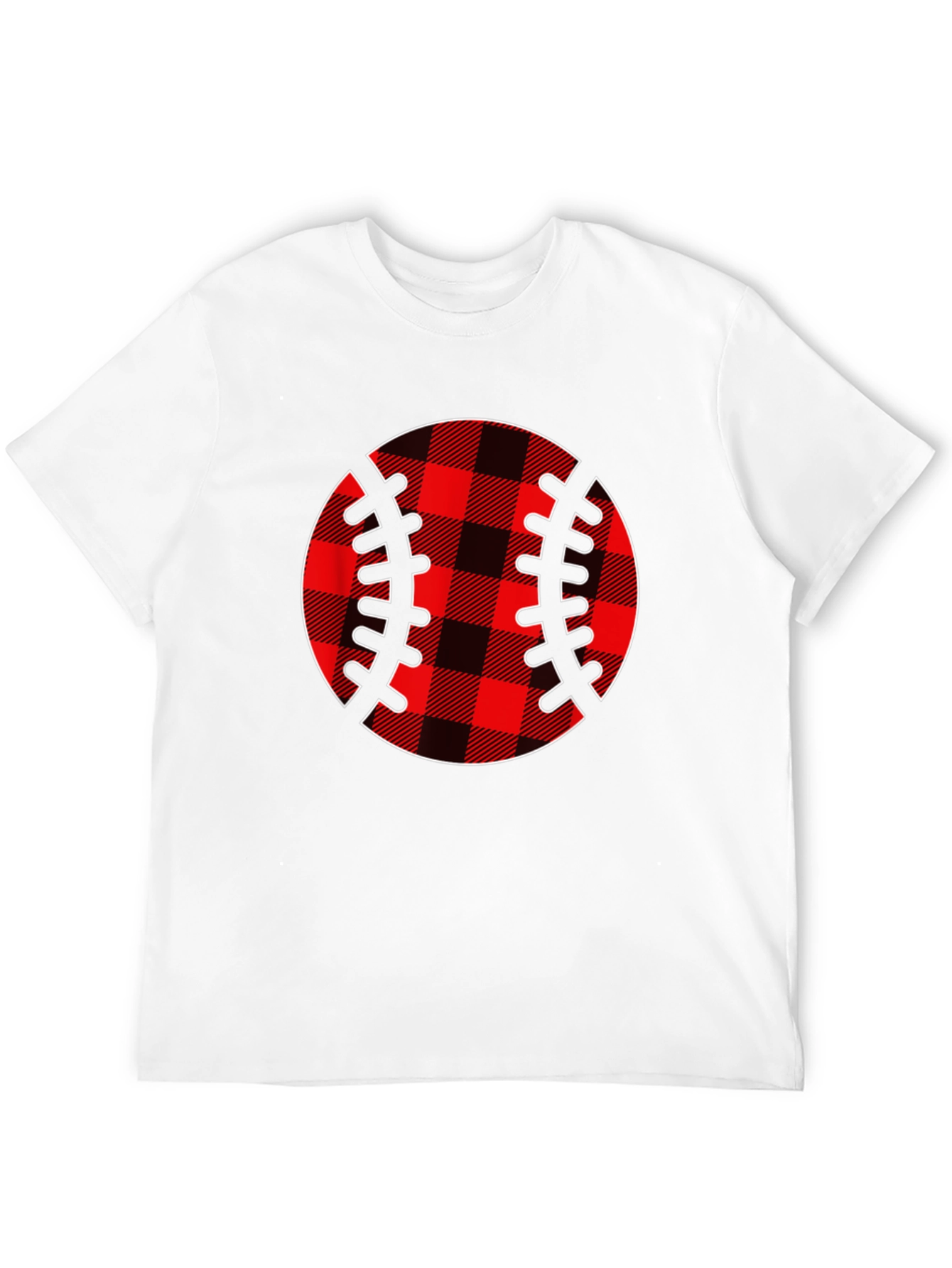 Plaid Baseball Graphic T-Shirt
