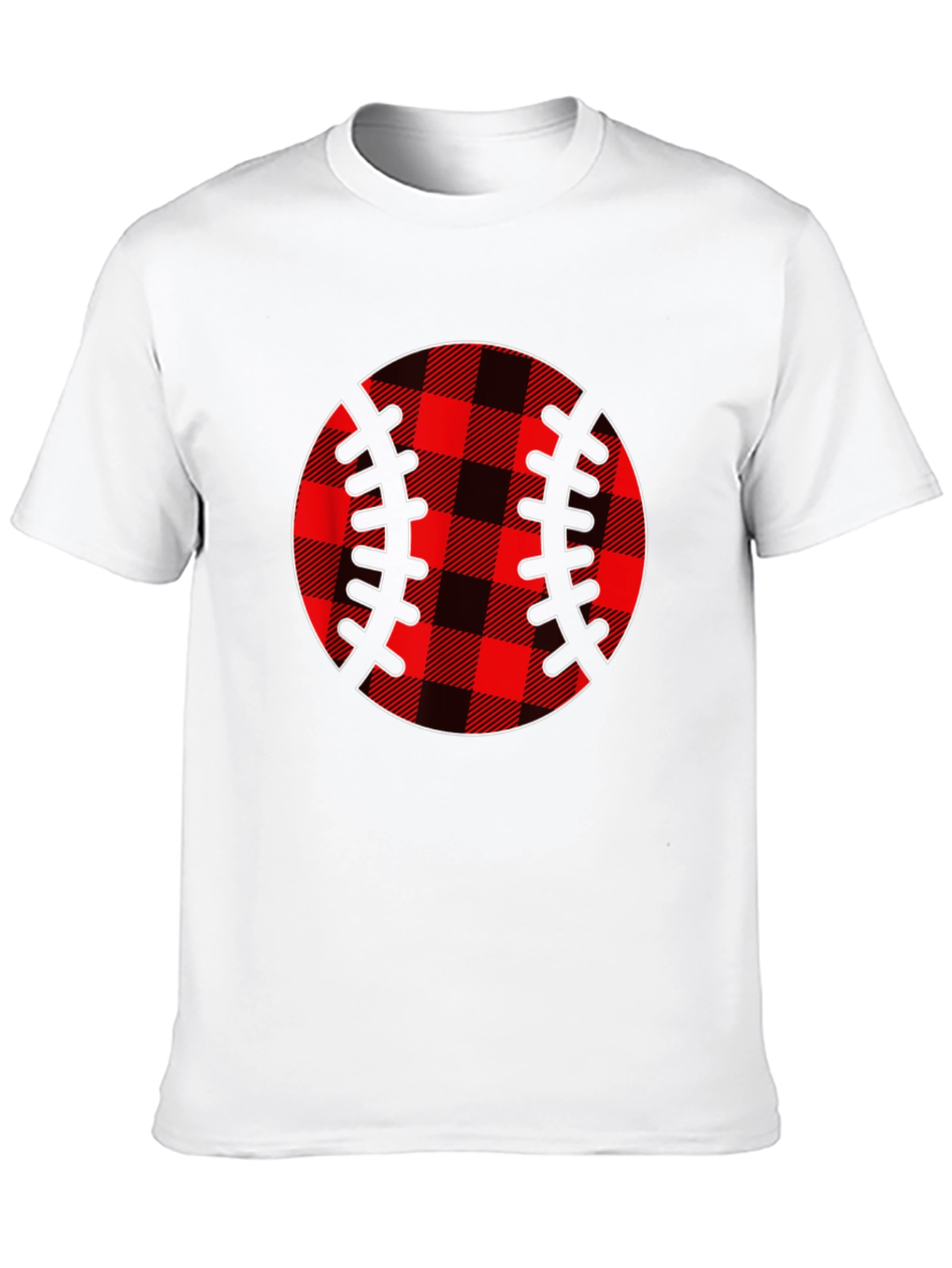 Plaid Baseball Graphic T-Shirt