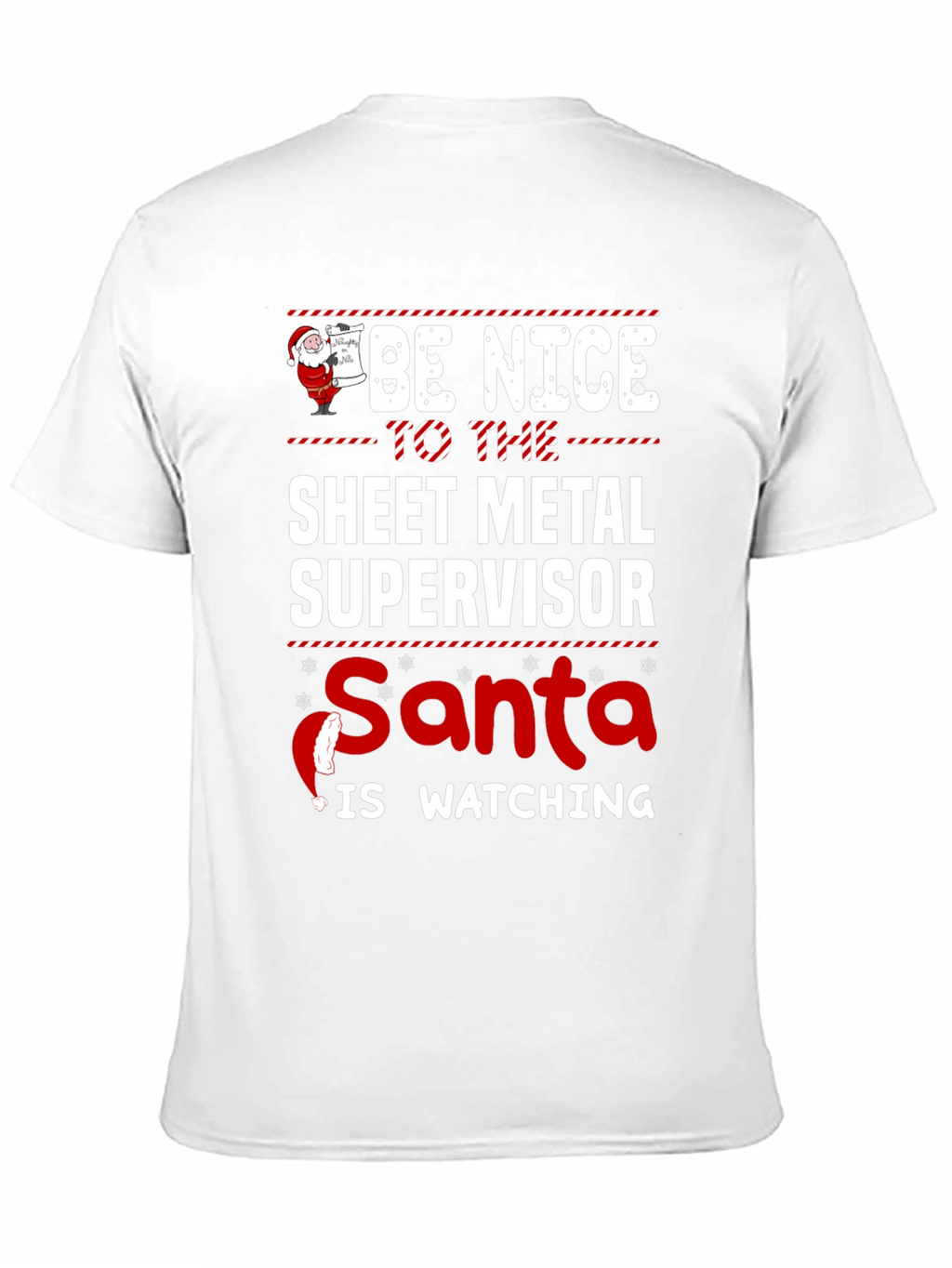 Funny Sheet Metal Supervisor Santa Watching T-Shirt