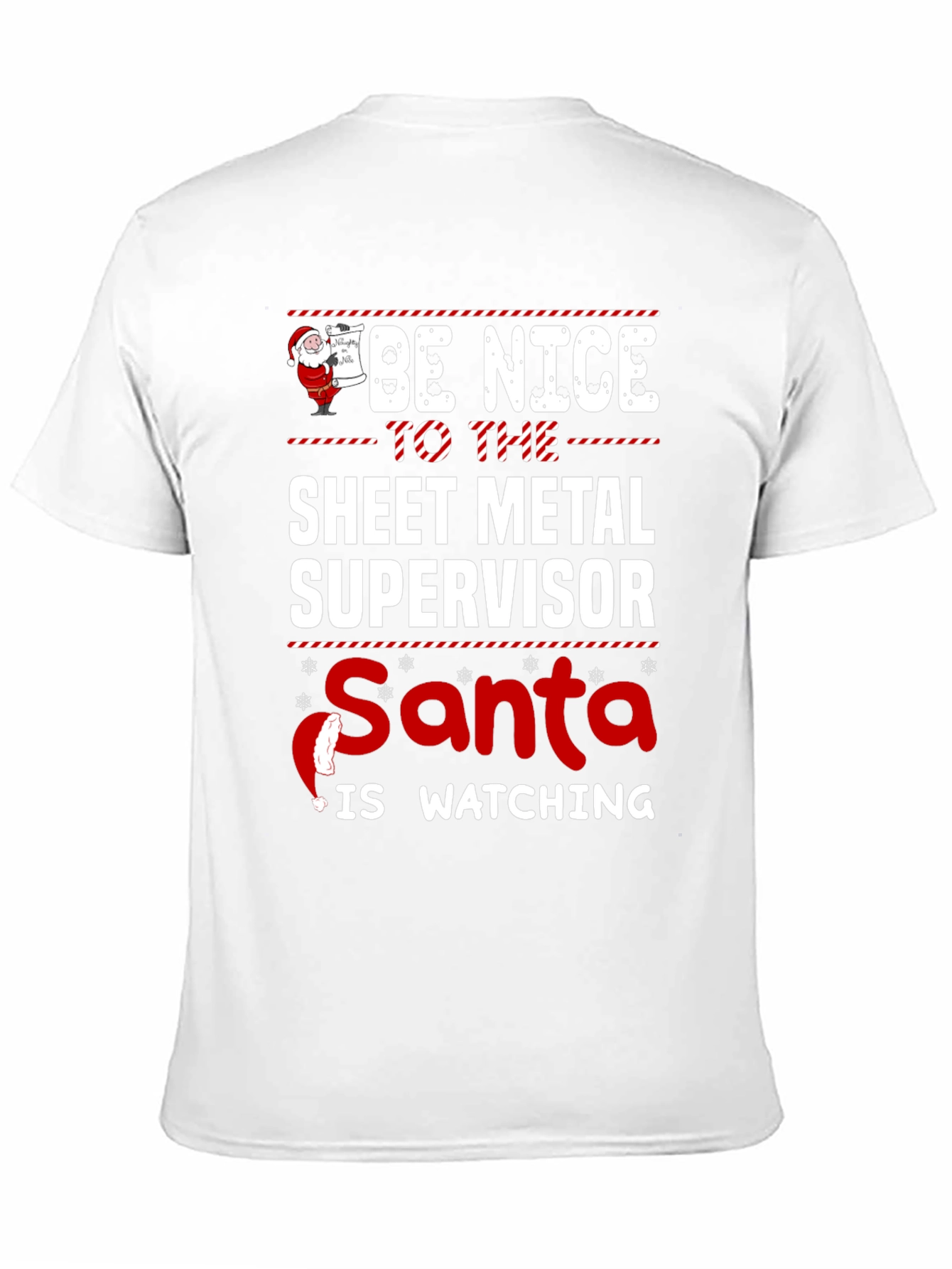 Funny Sheet Metal Supervisor Santa Watching T-Shirt
