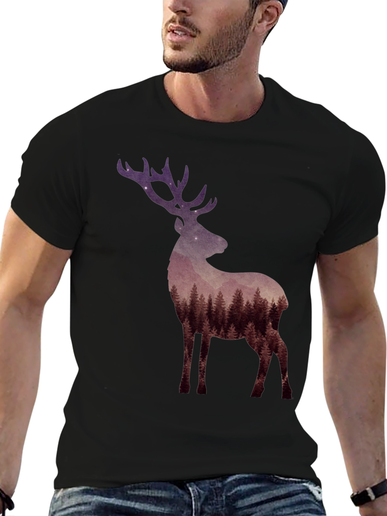 Forest Deer Graphic Tee - Nature Lovers T-Shirt