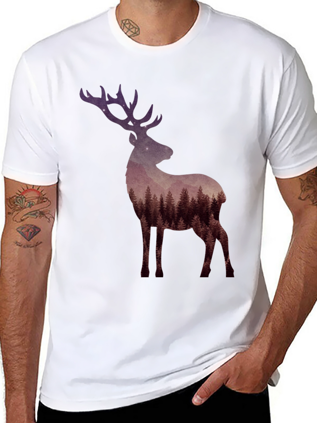 Forest Deer Graphic Tee - Nature Lovers T-Shirt