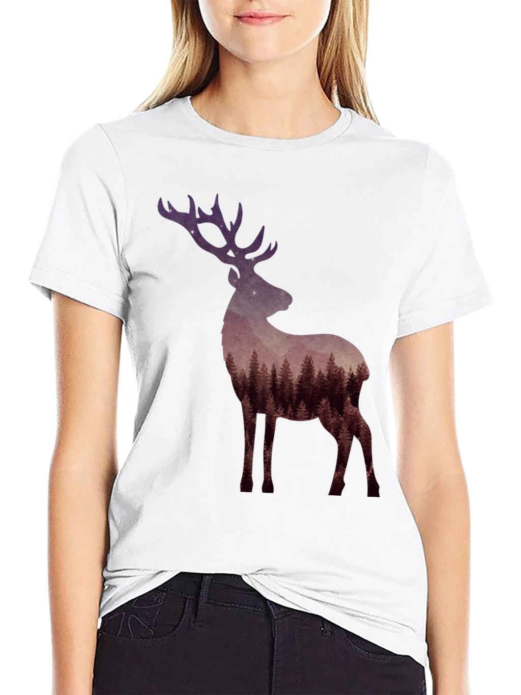 Forest Deer Graphic Tee - Nature Lovers T-Shirt