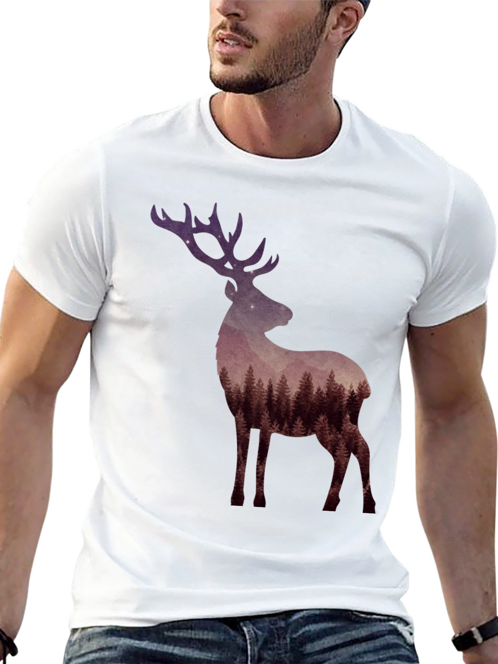 Forest Deer Graphic Tee - Nature Lovers T-Shirt