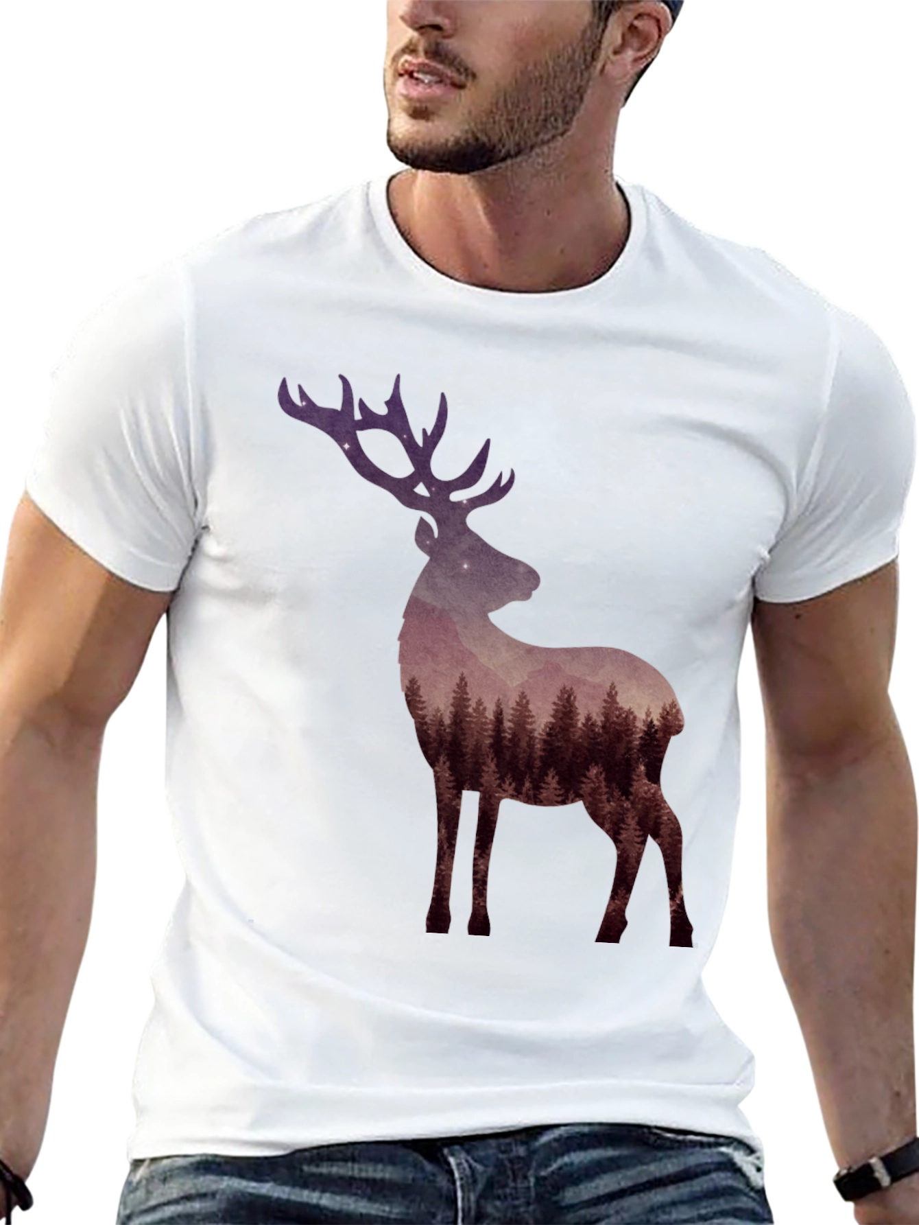 Forest Deer Graphic Tee - Nature Lovers T-Shirt