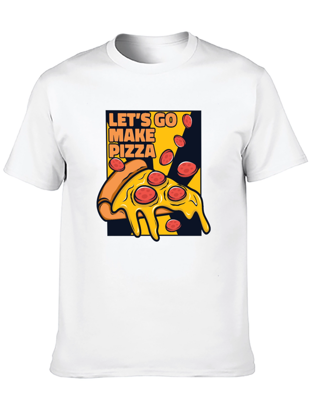 Lets Go Make Pizza Graphic Black T-Shirt