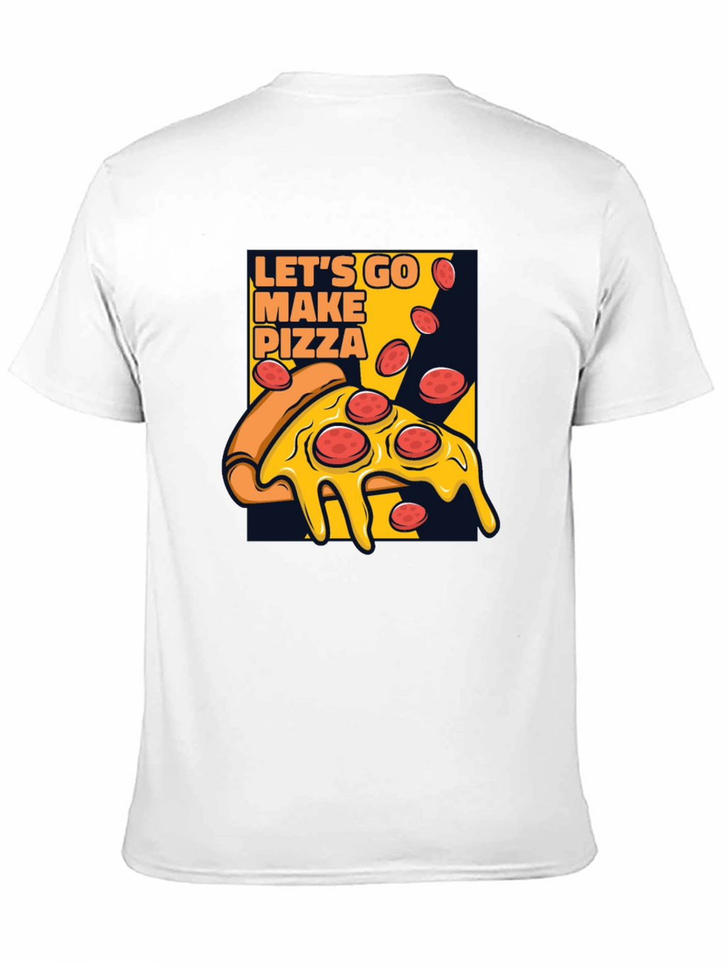 Lets Go Make Pizza Graphic Black T-Shirt