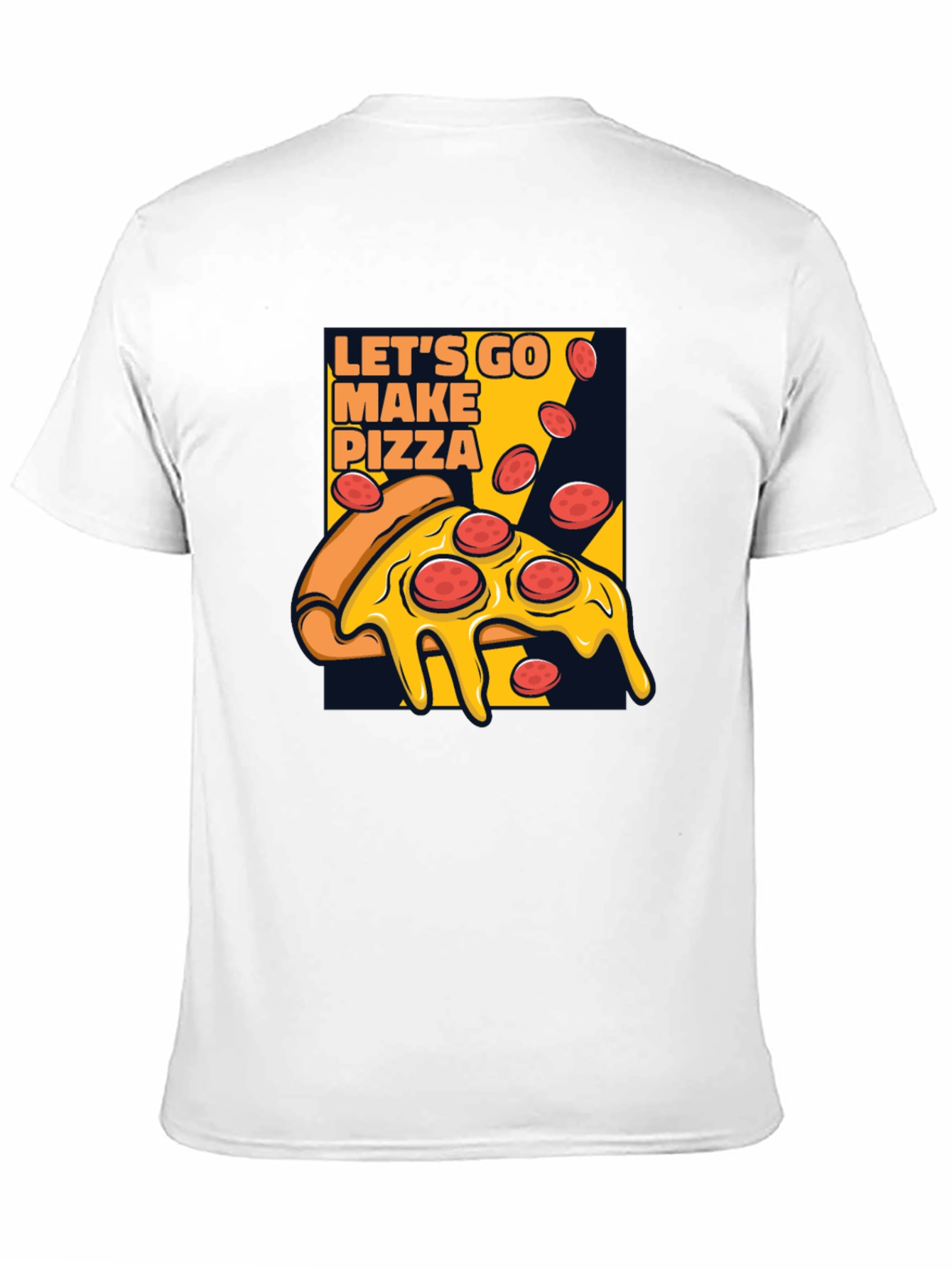 Lets Go Make Pizza Graphic Black T-Shirt