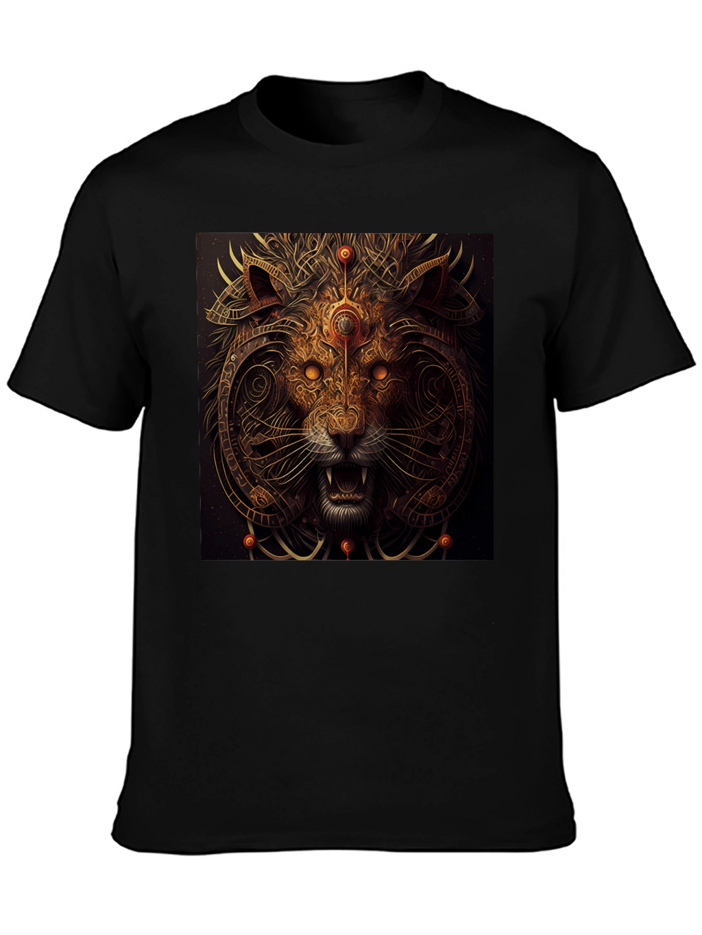 Mystic Lion Graphic Black T-Shirt