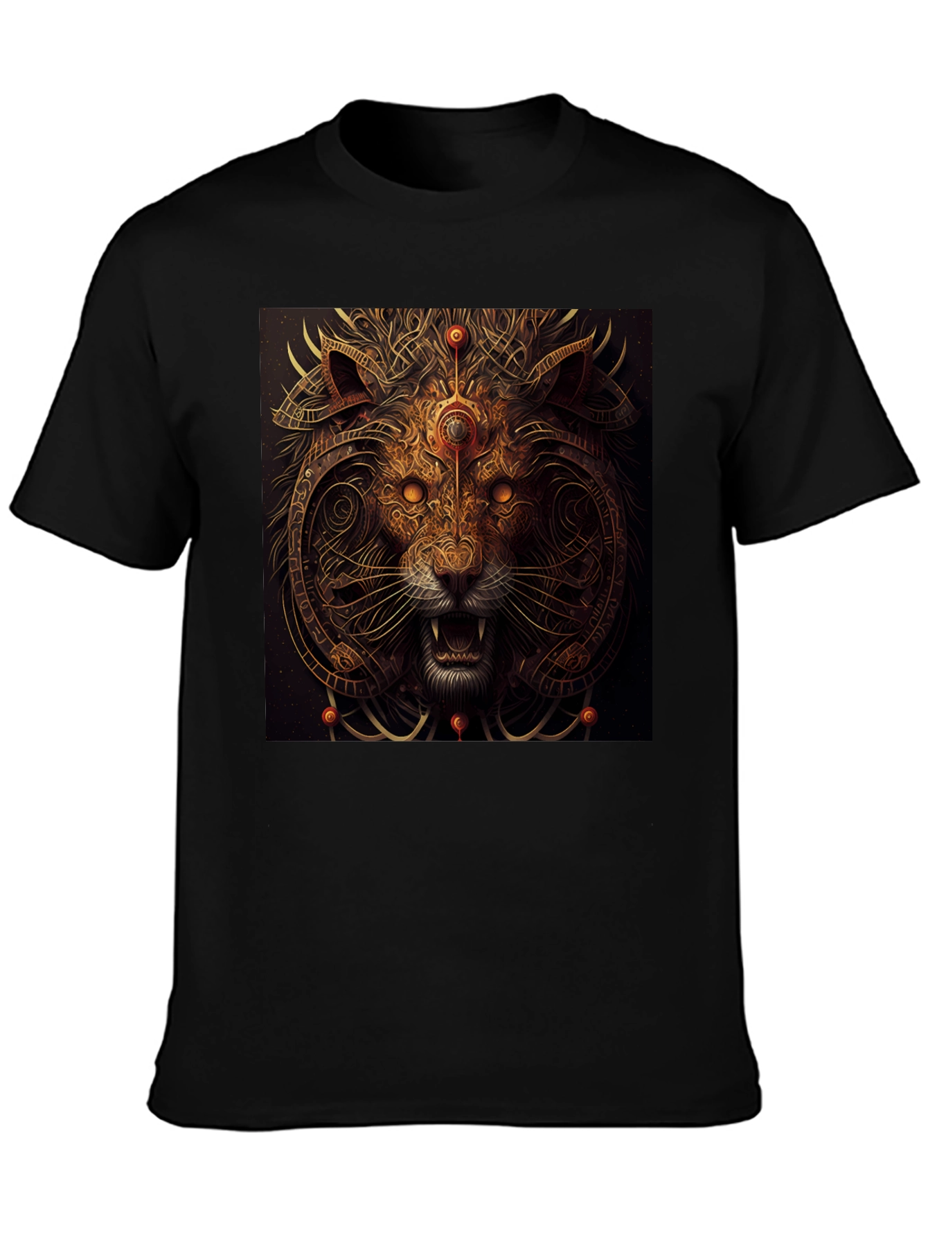 Mystic Lion Graphic Black T-Shirt