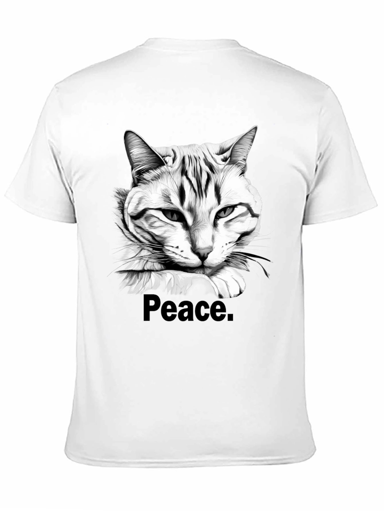 Peace Cat Graphic Tee - Mens Black T-Shirt