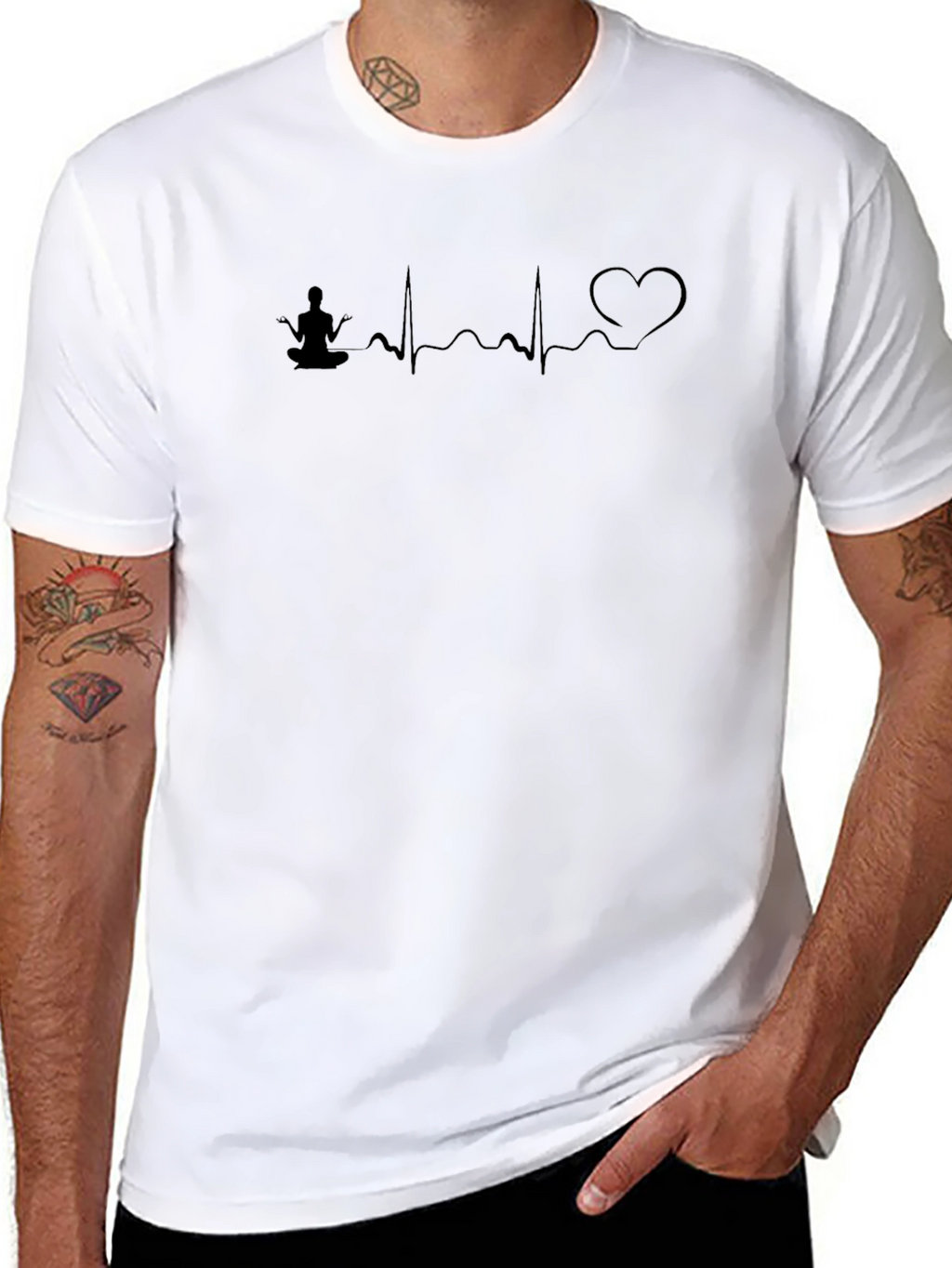 Yoga Heartbeat T-Shirt - Meditative Design