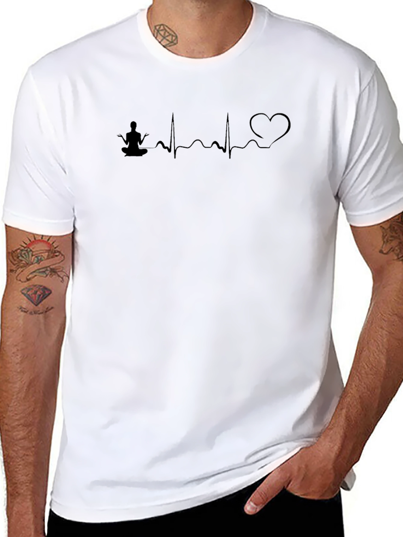 Yoga Heartbeat T-Shirt - Meditative Design