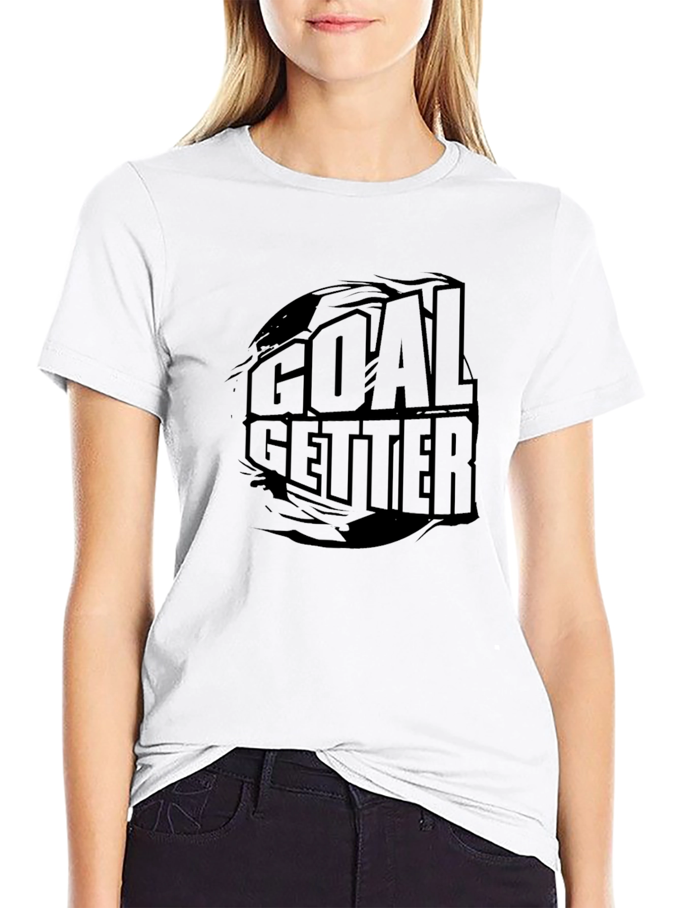 Goal Getter Graphic Tee - Black Crew Neck T-Shirt
