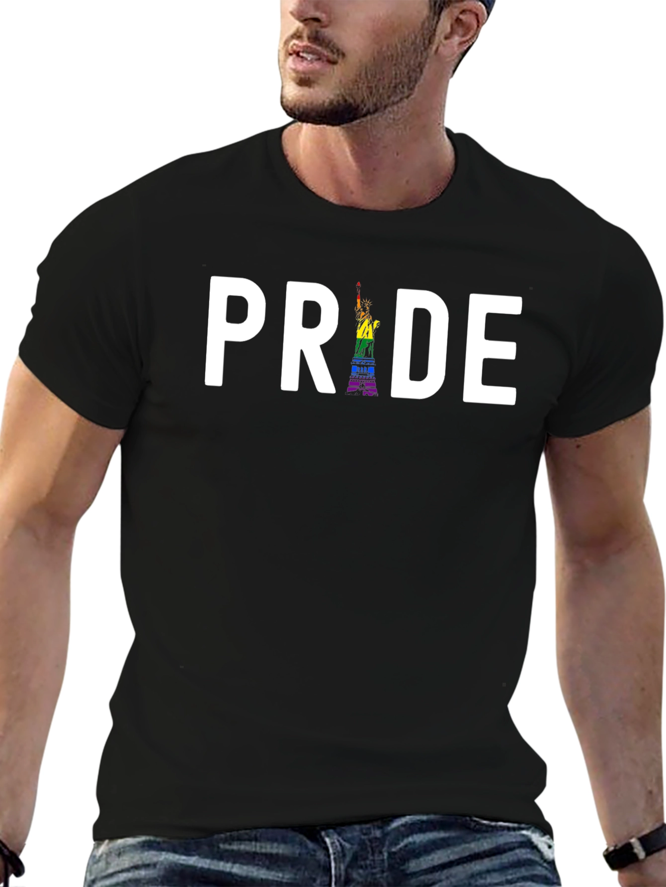 Pride Statue of Liberty Graphic Tee - Black