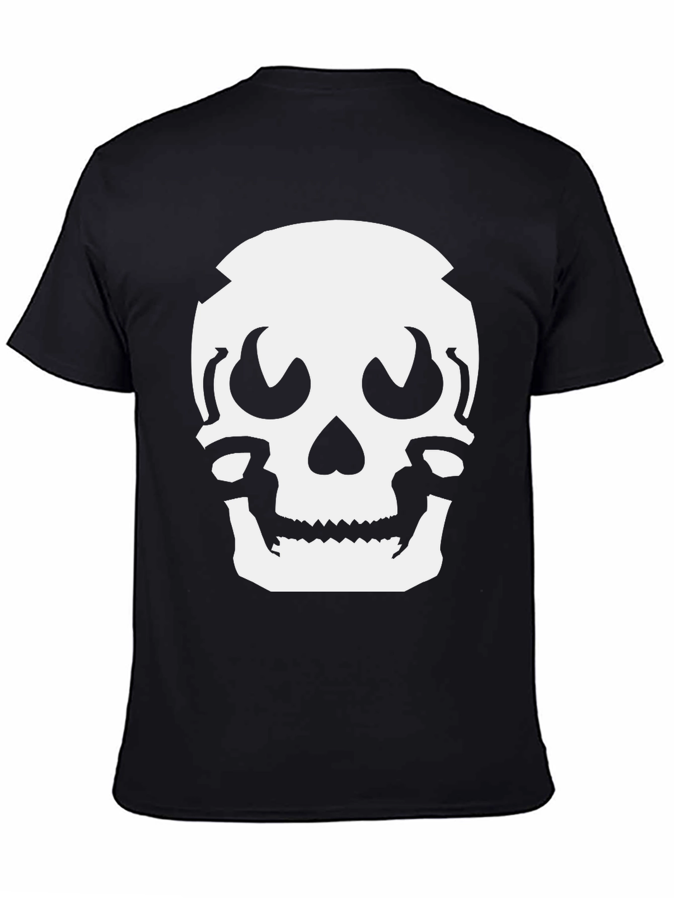 Skull Graphic Tee - Black Cotton Casual Shirt