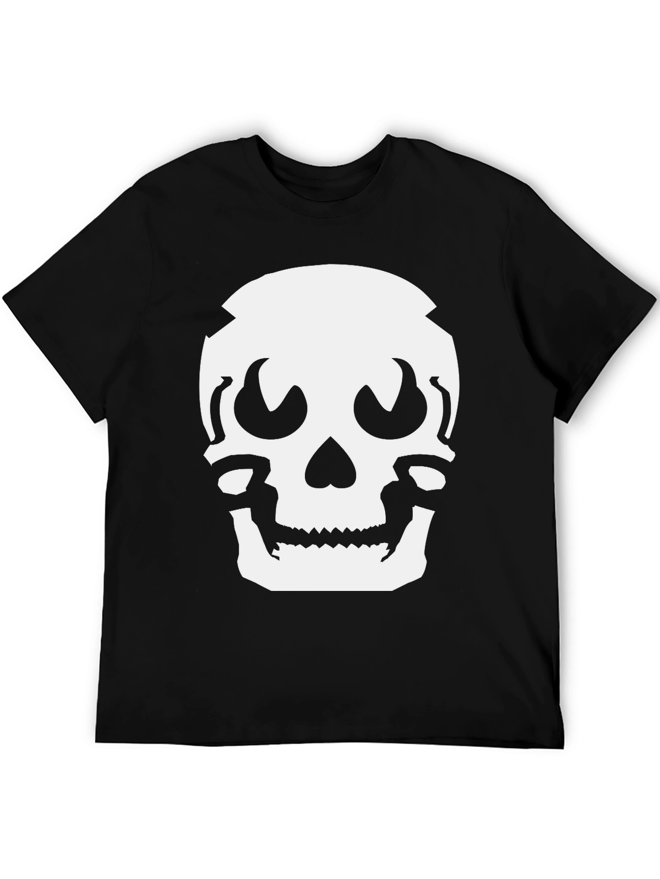 Skull Graphic Tee - Black Cotton Casual Shirt