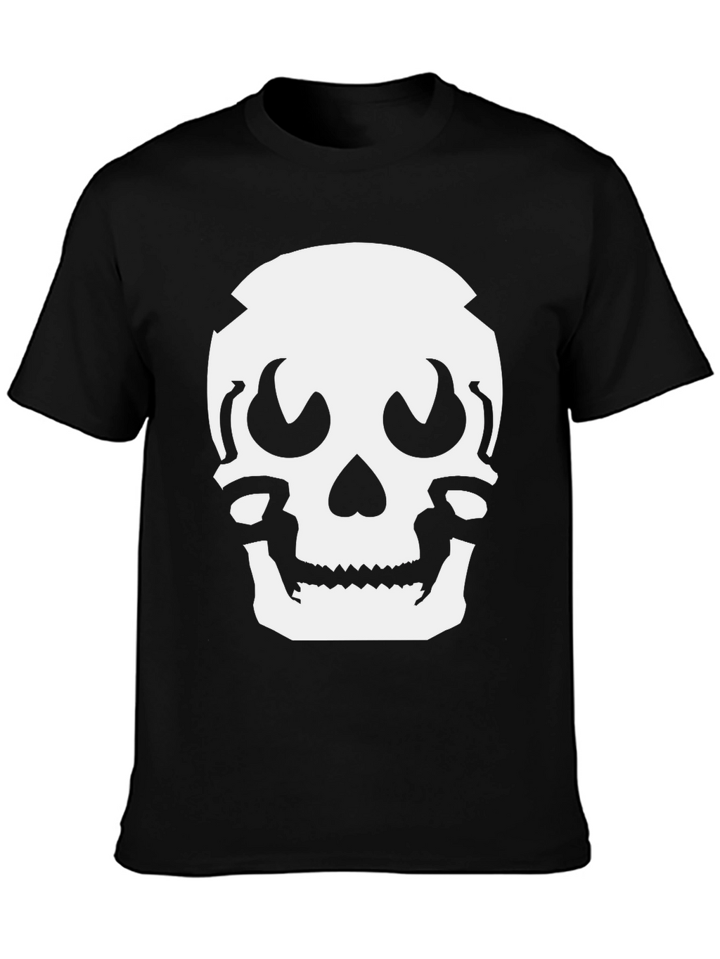 Skull Graphic Tee - Black Cotton Casual Shirt