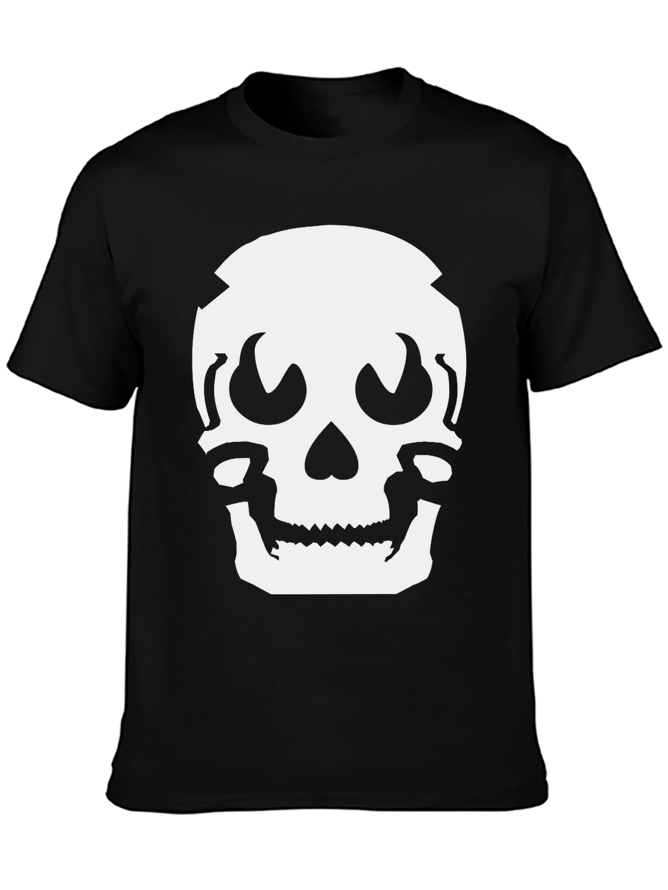Skull Graphic Tee - Black Cotton Casual Shirt