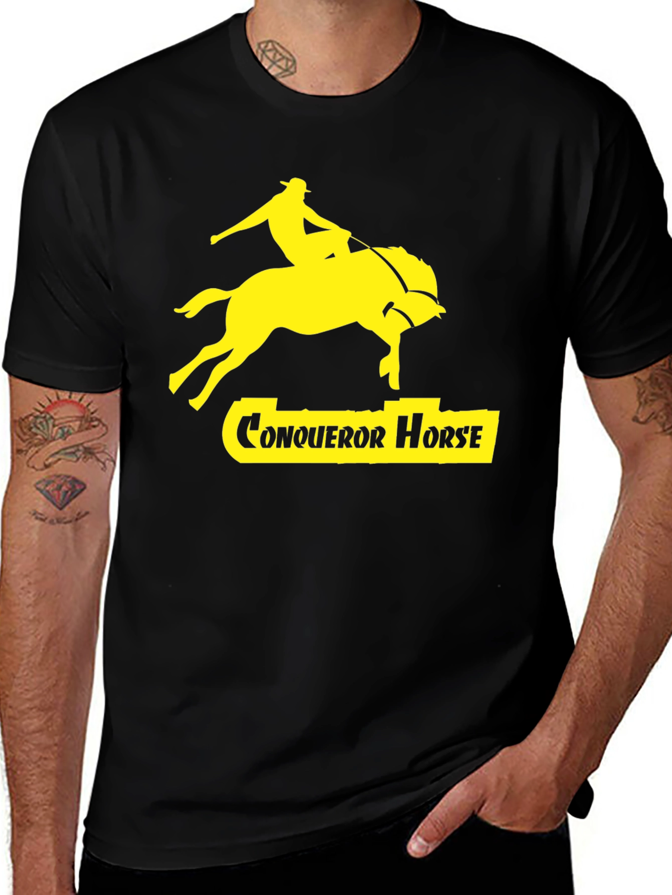 Conqueror Horse Graphic Tee - Black