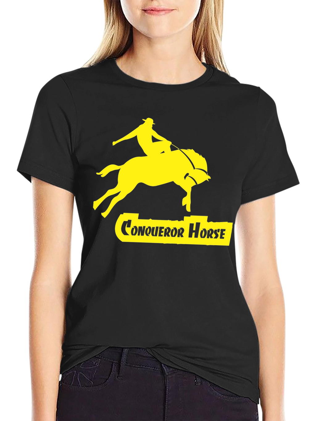 Conqueror Horse Graphic Tee - Black