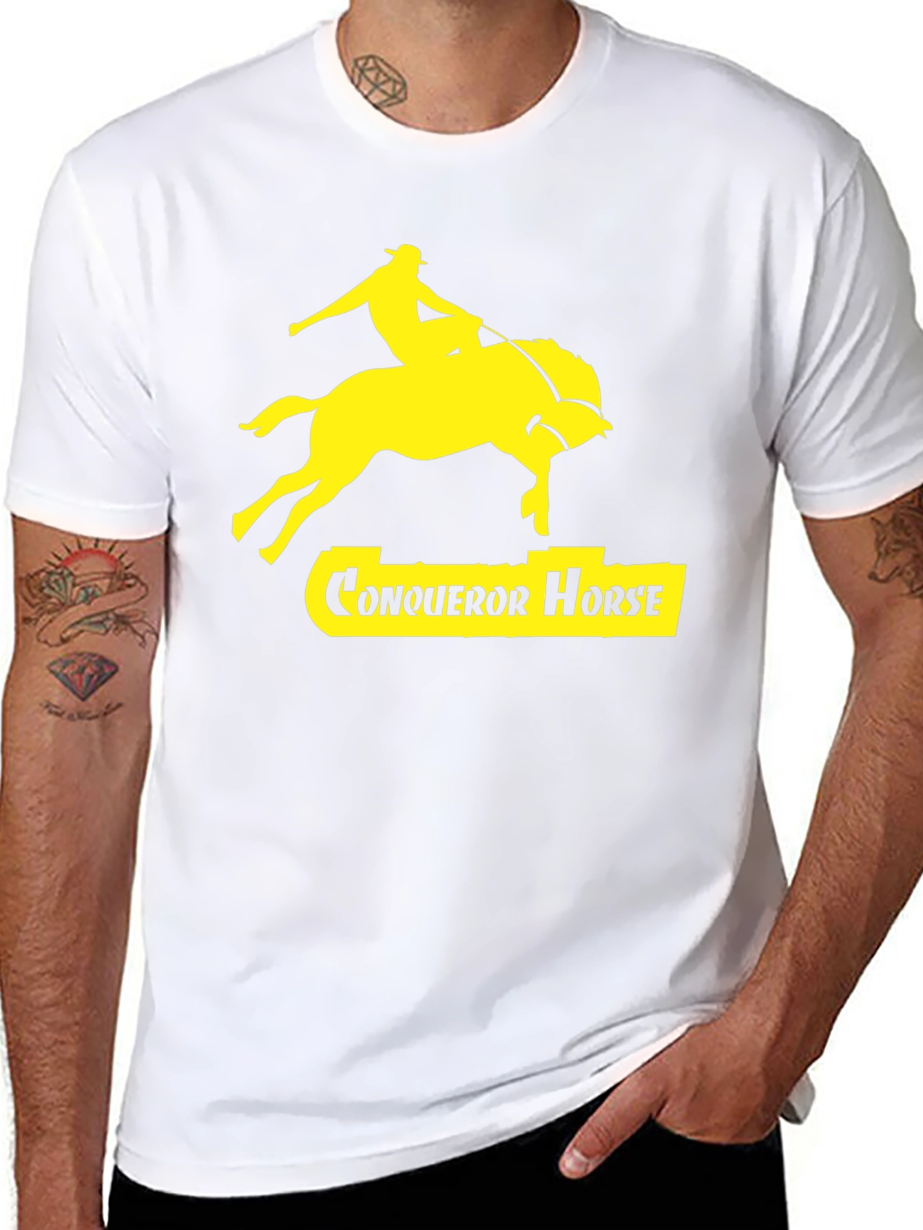 Conqueror Horse Graphic Tee - Black