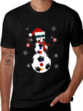 Soccer Ball Snowman Christmas T-Shirt