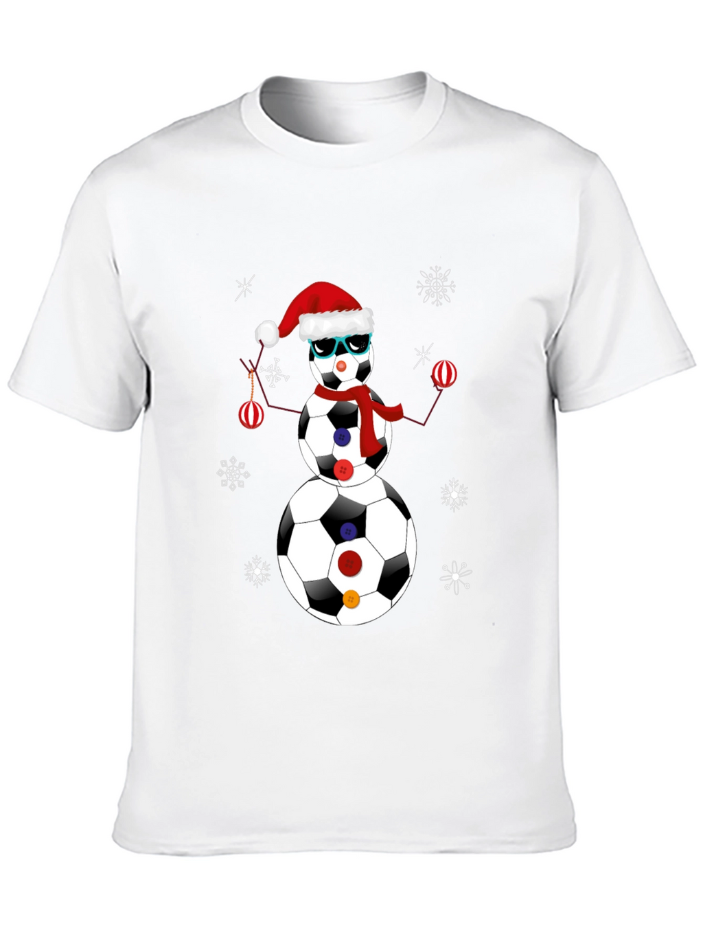 Soccer Ball Snowman Christmas T-Shirt