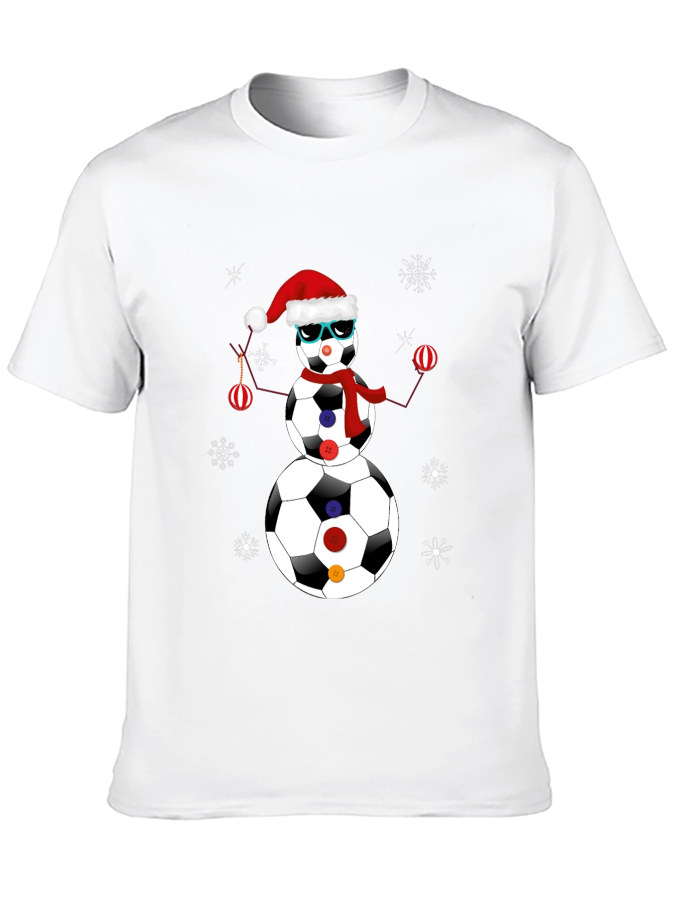 Soccer Ball Snowman Christmas T-Shirt