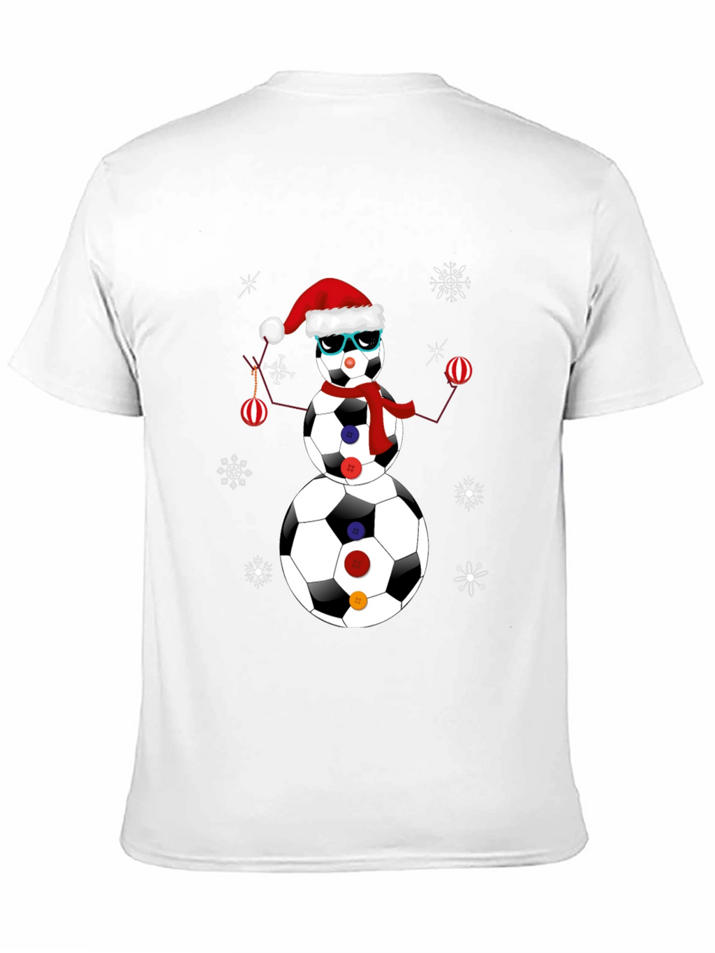 Soccer Ball Snowman Christmas T-Shirt