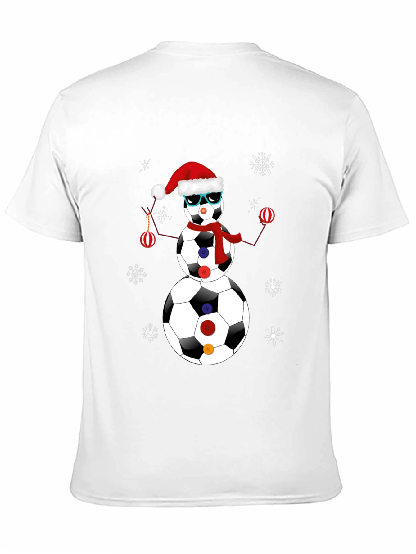 Soccer Ball Snowman Christmas T-Shirt