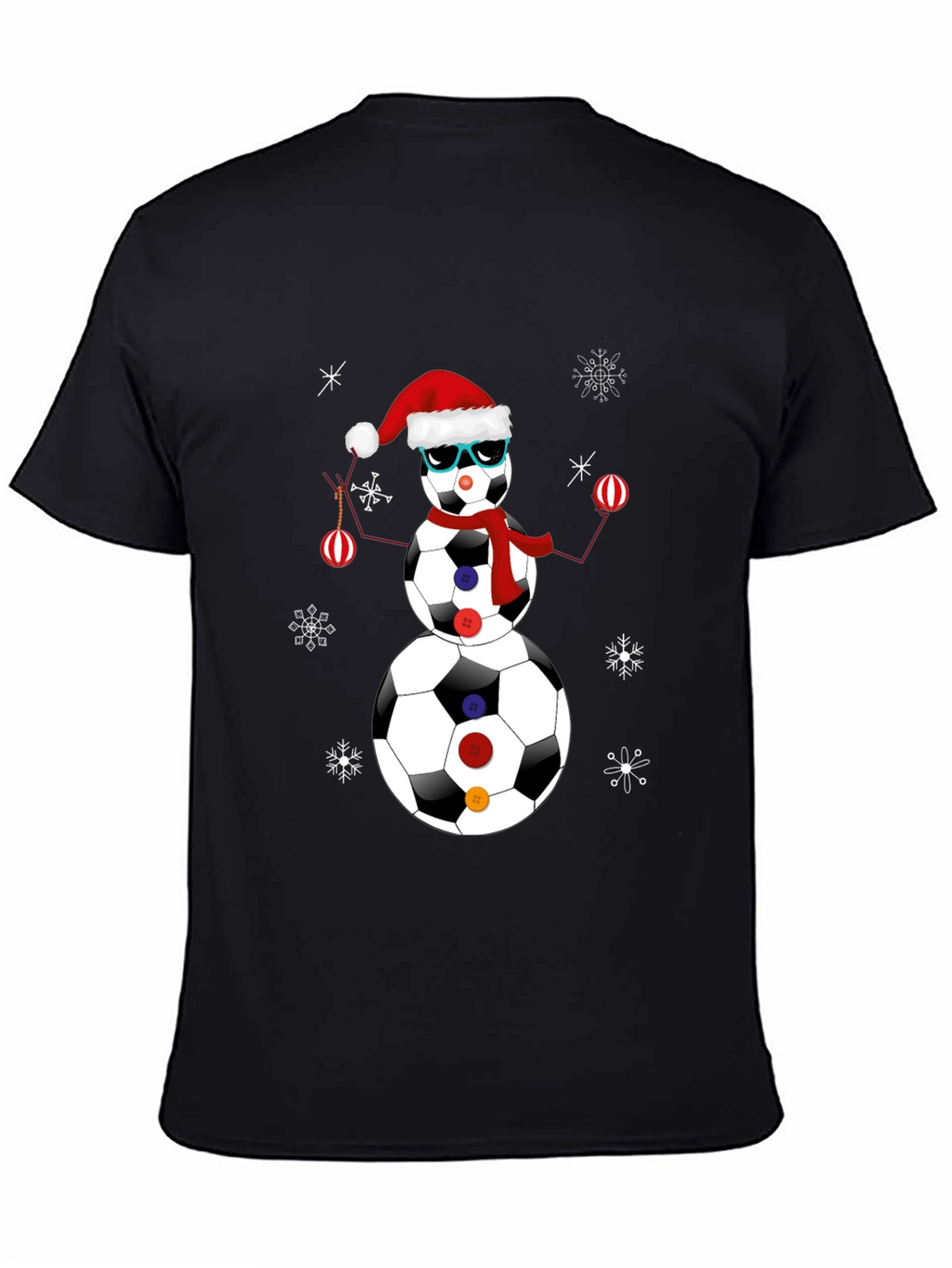 Soccer Ball Snowman Christmas T-Shirt