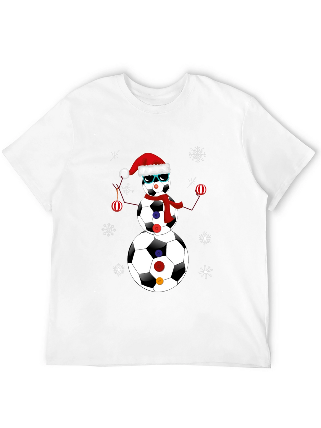 Soccer Ball Snowman Christmas T-Shirt