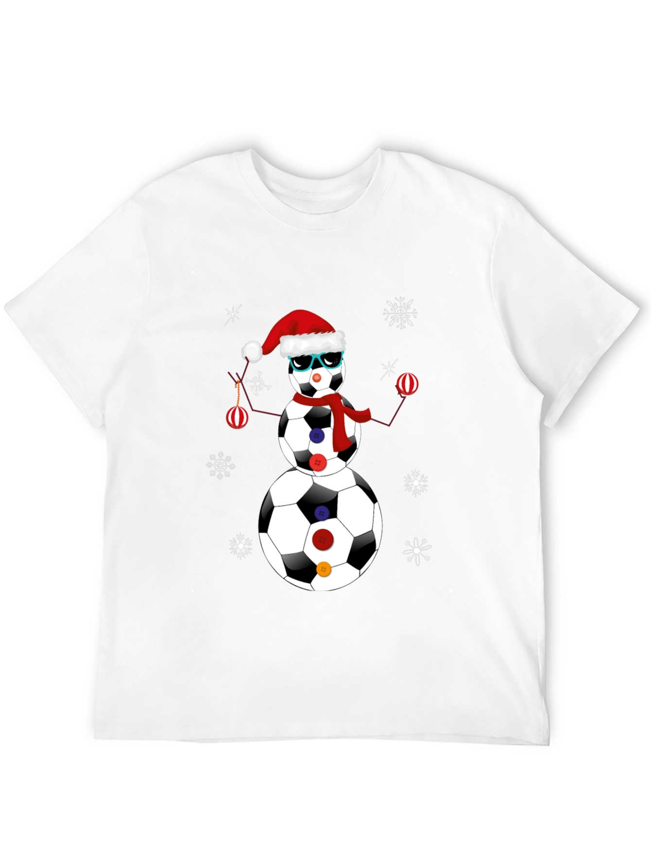 Soccer Ball Snowman Christmas T-Shirt