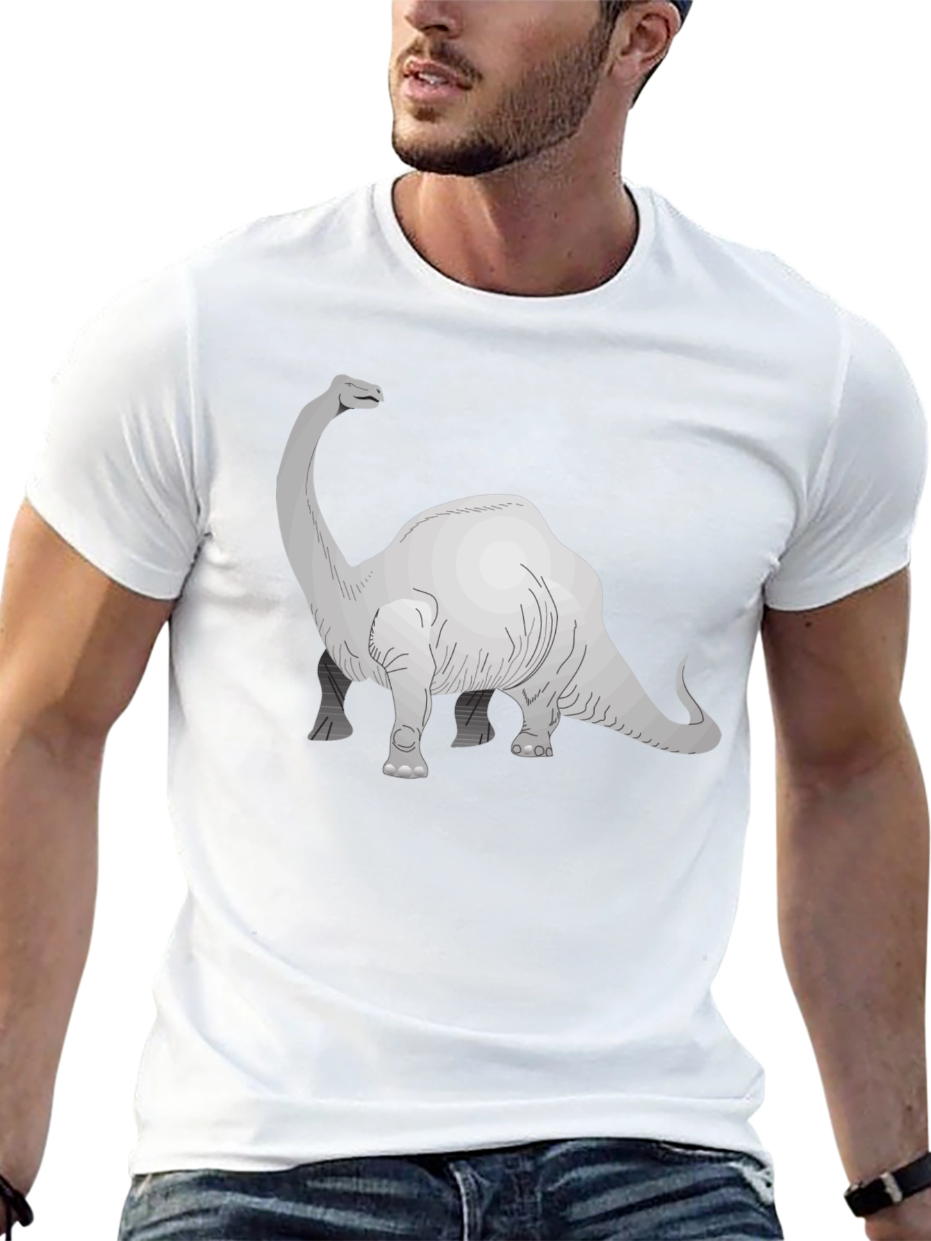 Dino Graphic Tee - Black Cotton T-Shirt