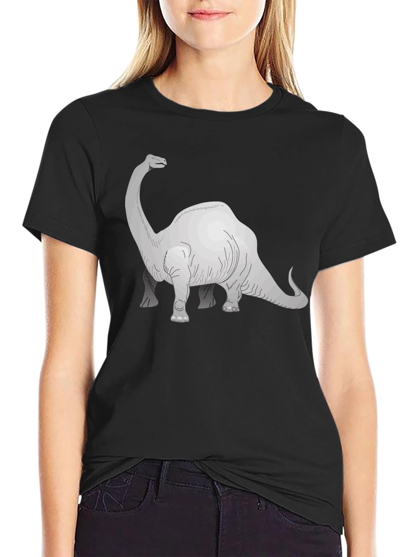 Dino Graphic Tee - Black Cotton T-Shirt