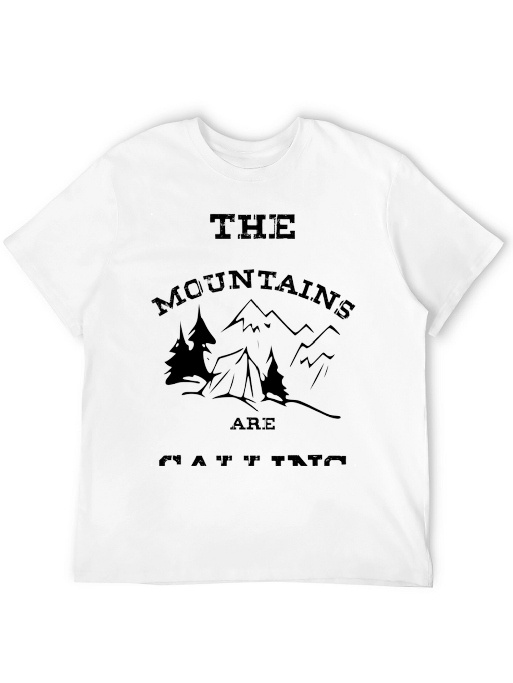 The Mountains Are Calling Mens Black T-Shirt