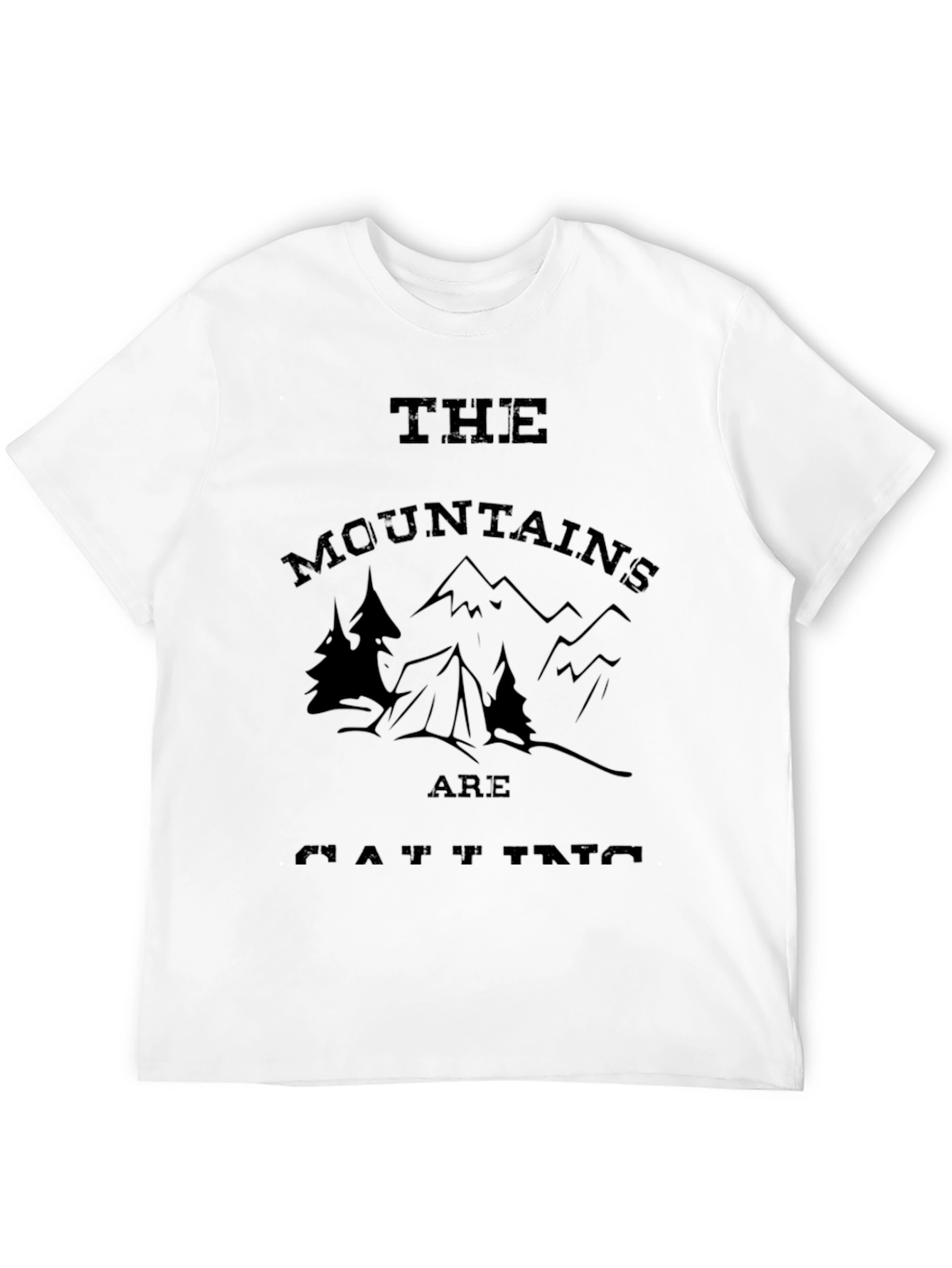 The Mountains Are Calling Mens Black T-Shirt